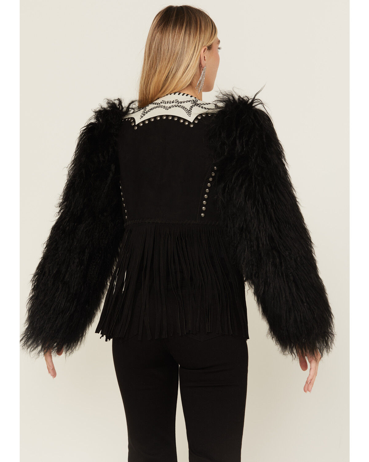 Double D Ranch Women's Wild Woolie Fringe Cropped Jacket