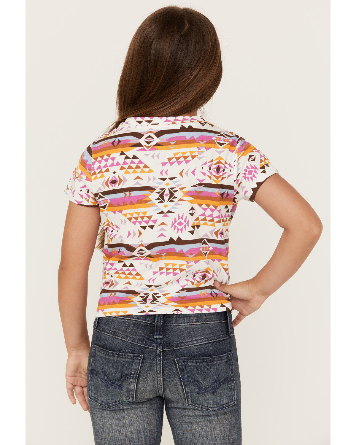 Shyanne Girls' Southwestern Print Knit Tie Top