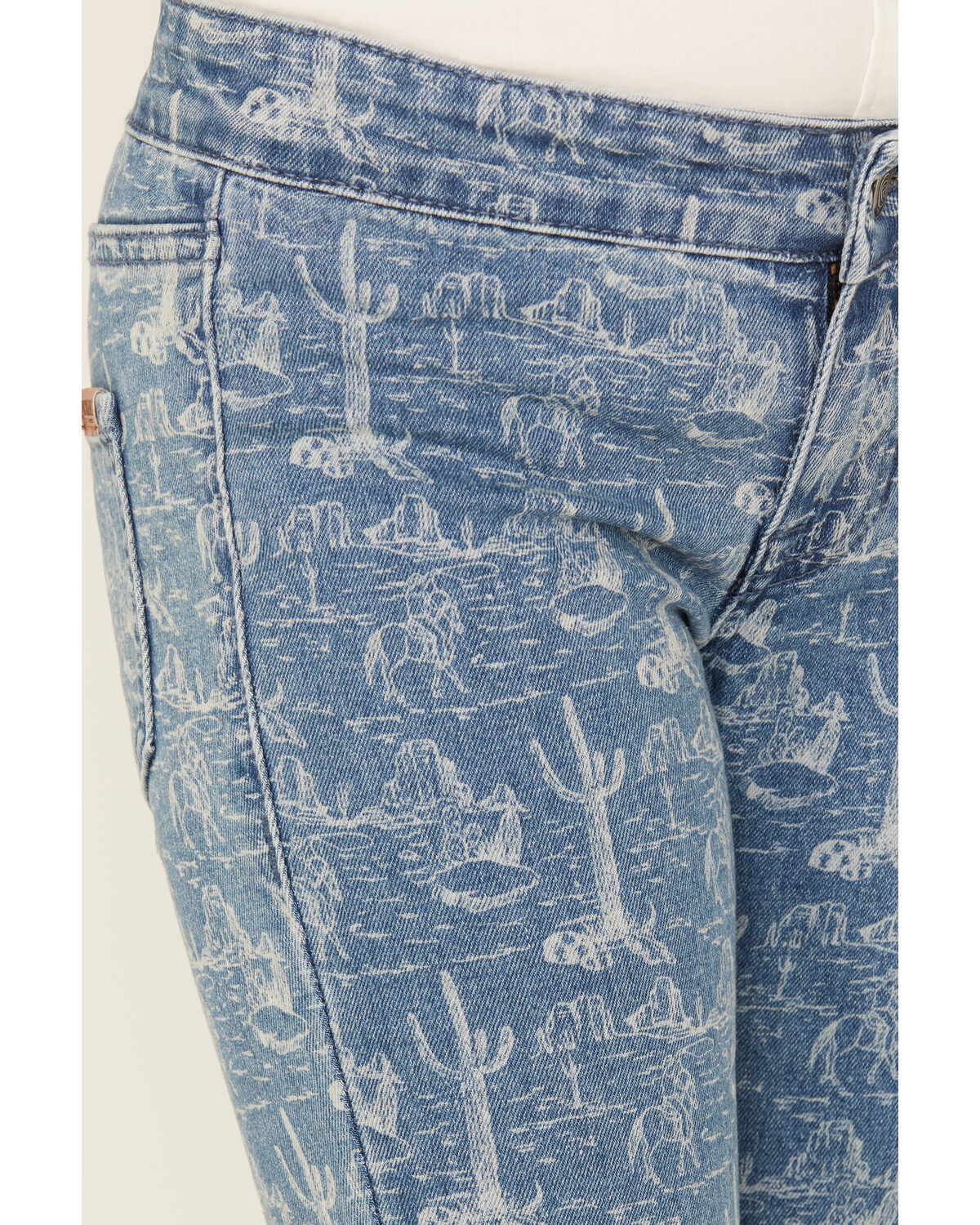 Rock & Roll Denim Girls' Medium Wash Conversation Print Flare Jeans