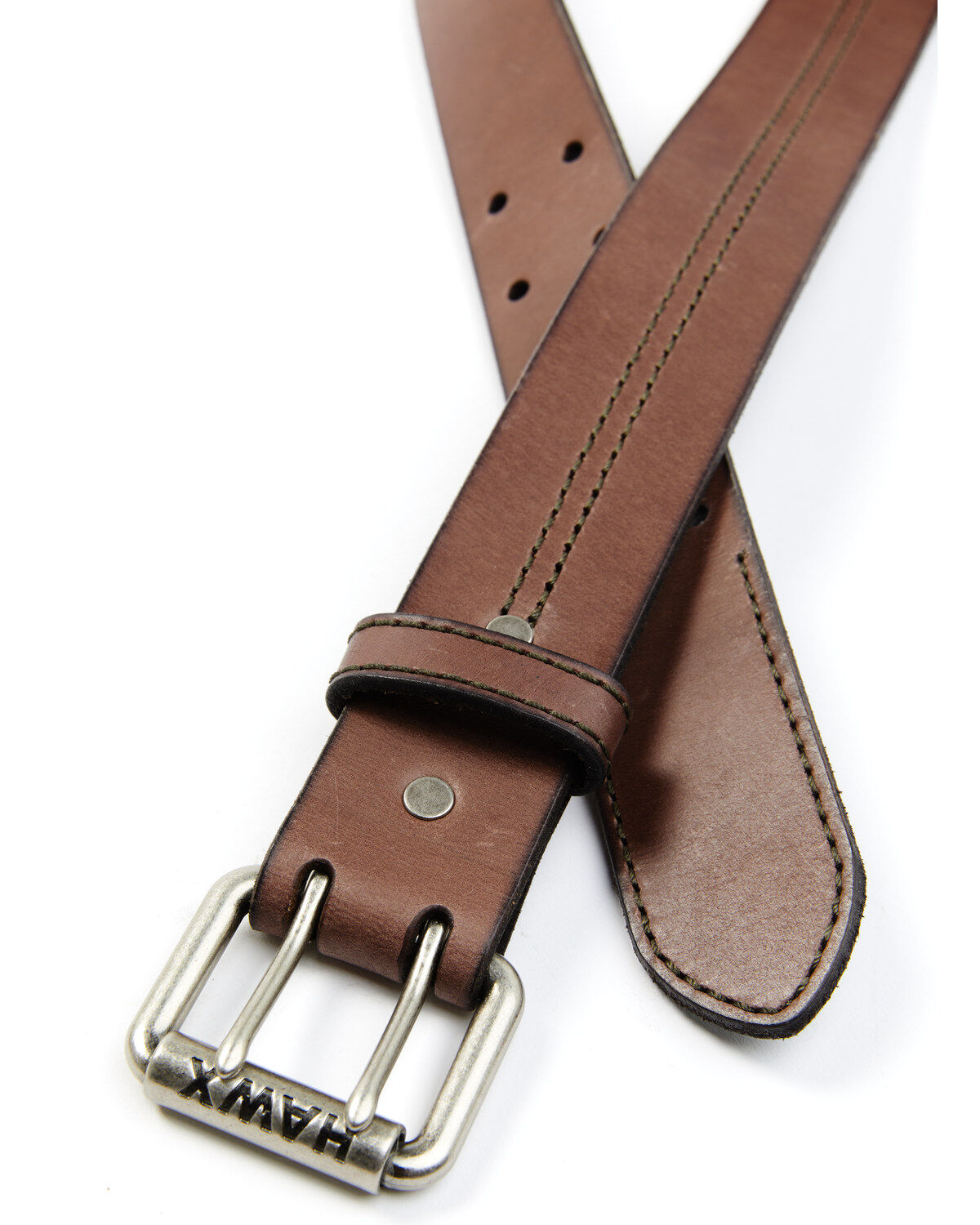 Hawx Men's Double Stitch Center Double Prong Belt