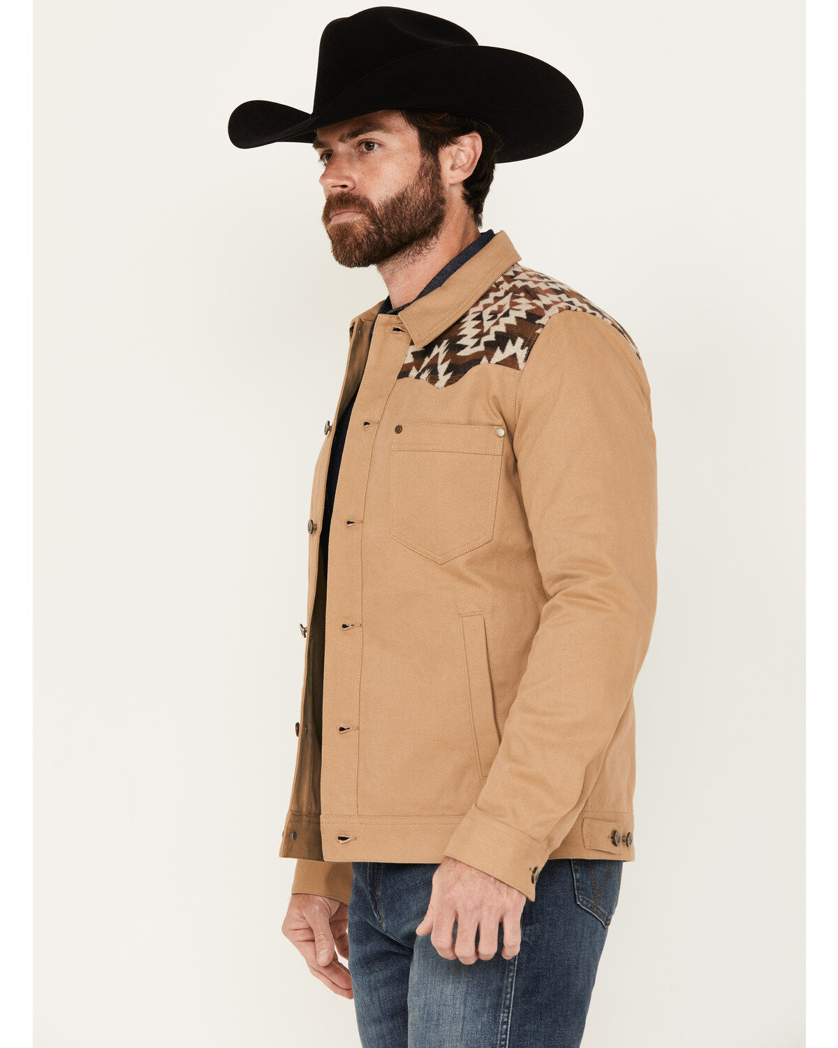 Cody James Men's Southwestern Print Canvas Button-Down Jacket