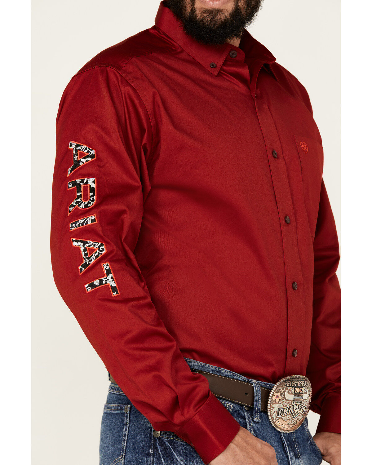 Ariat Men's Boot Barn Exclusive Team Logo Twill Fitted Long Sleeve Button-Down Western Shirt