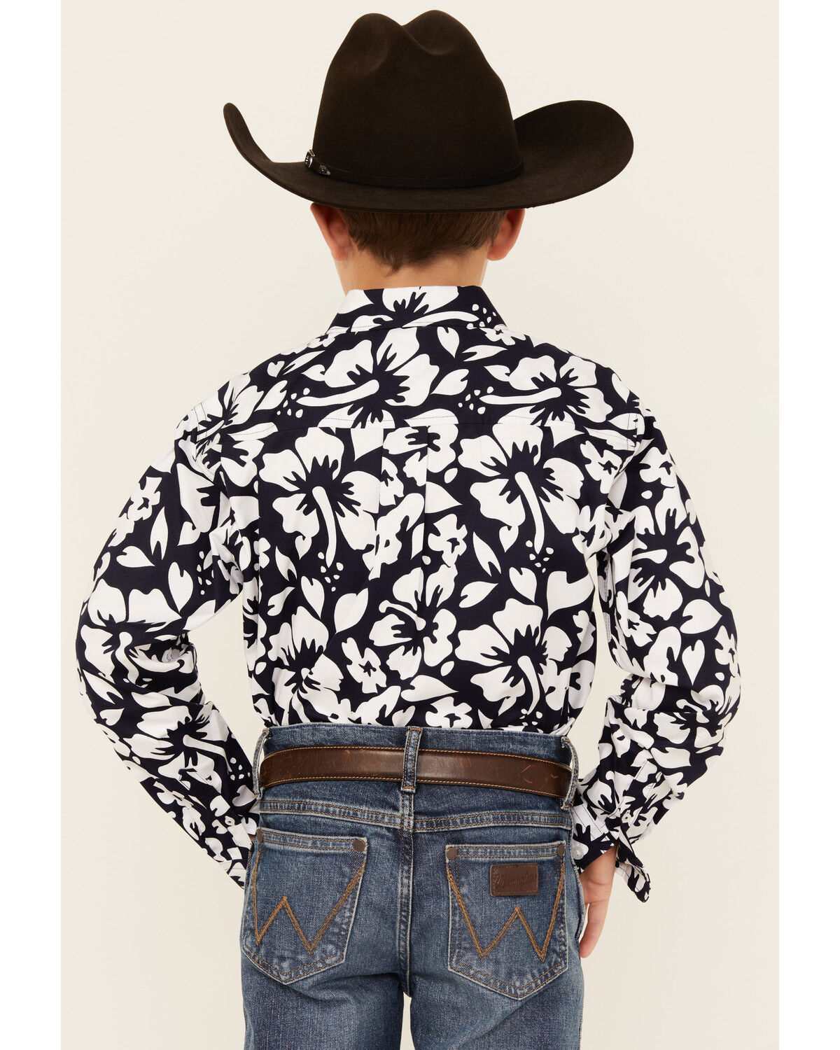 Cinch Boys' Floral Print Long Sleeve Button-Down Western Shirt