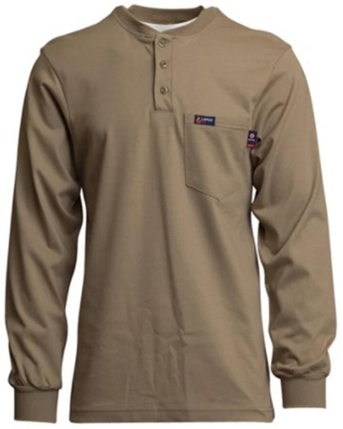 Lapco Men's FR Solid Long Sleeve Work Henley Shirt - Big