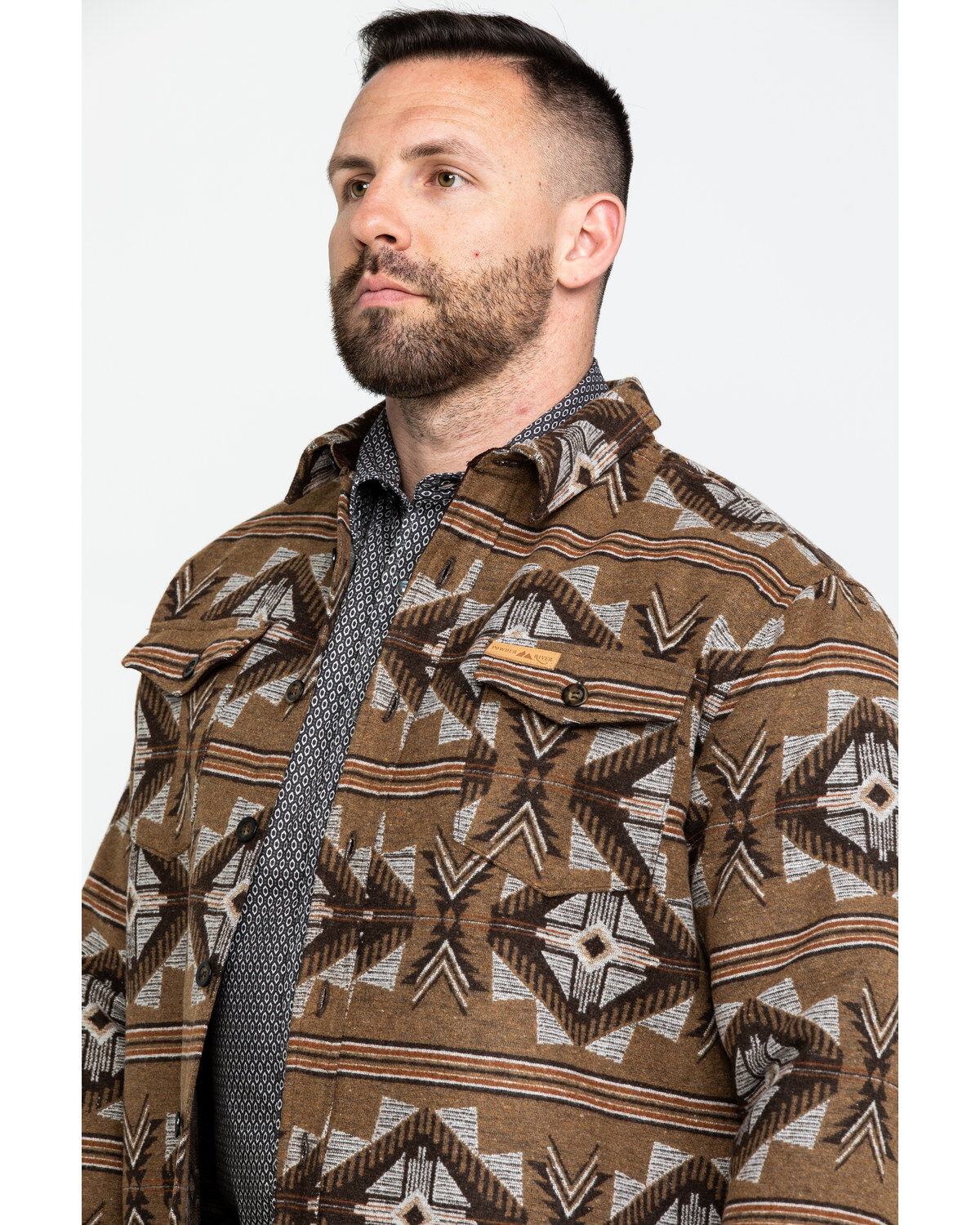 Powder River Outfitters Men's Southwestern Jacquard Shirt Jacket
