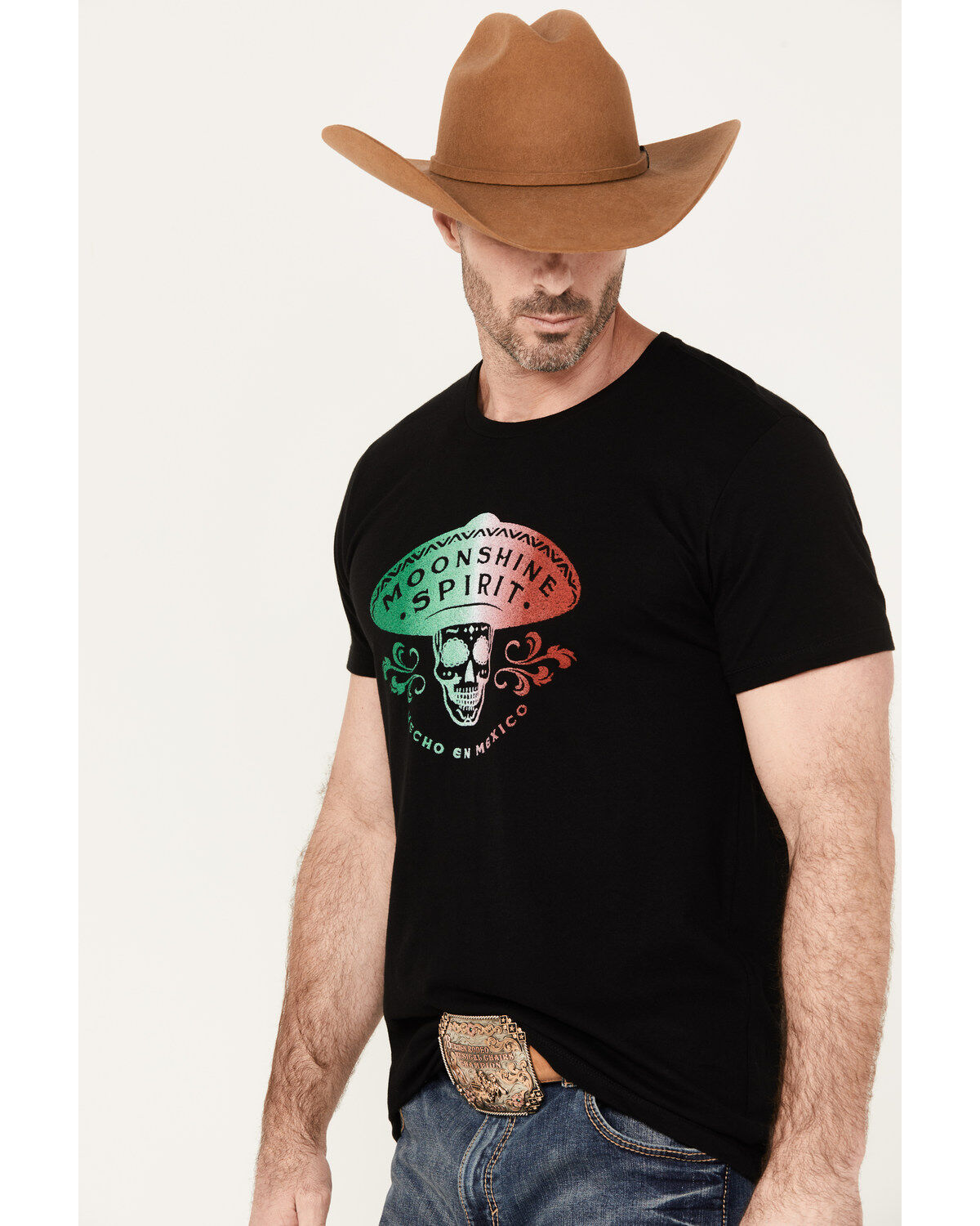 Moonshine Spirit Men's Sombrero Short Sleeve Graphic T-Shirt