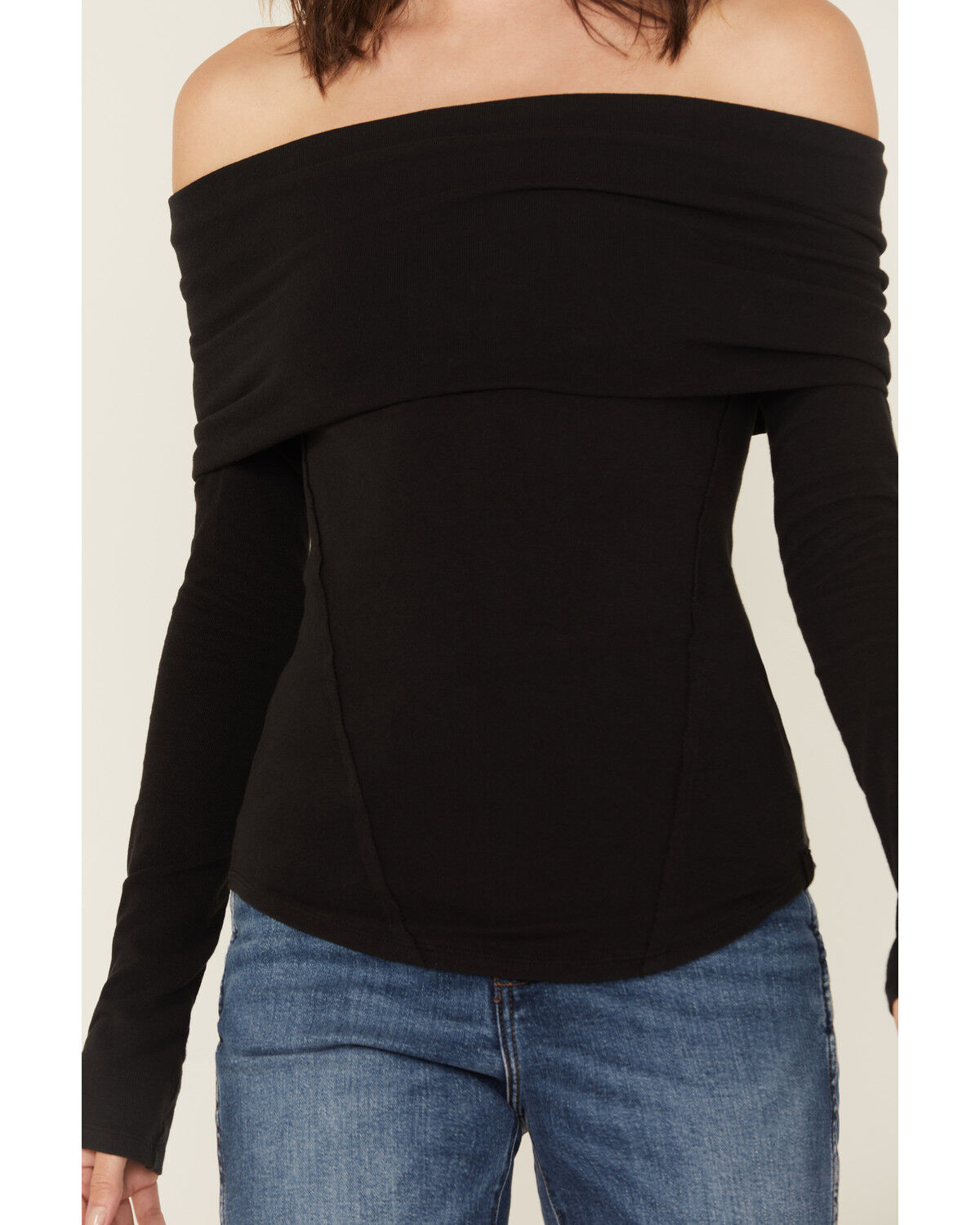 Free People Women's Iris Layering Off The Shoulder Long Sleeve Shirt