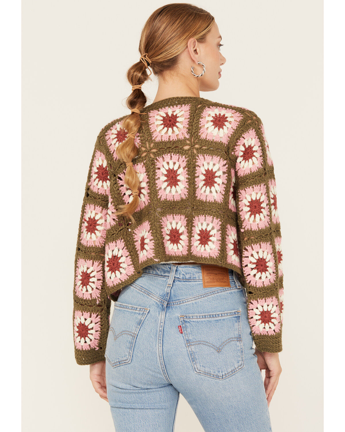 Sadie & Sage Women's Whoopsie Daisy Crochet Cropped Cardigan