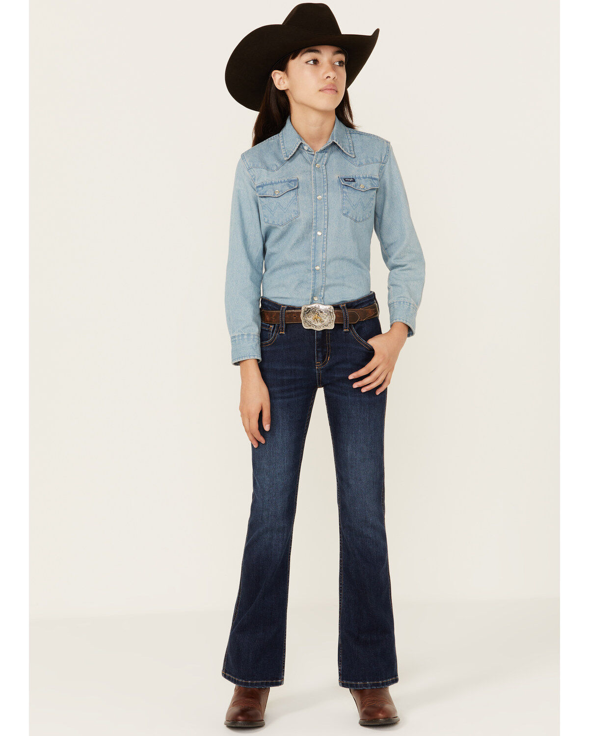 Shyanne Girls' Dark Wash Stretch Bootcut Riding Jeans