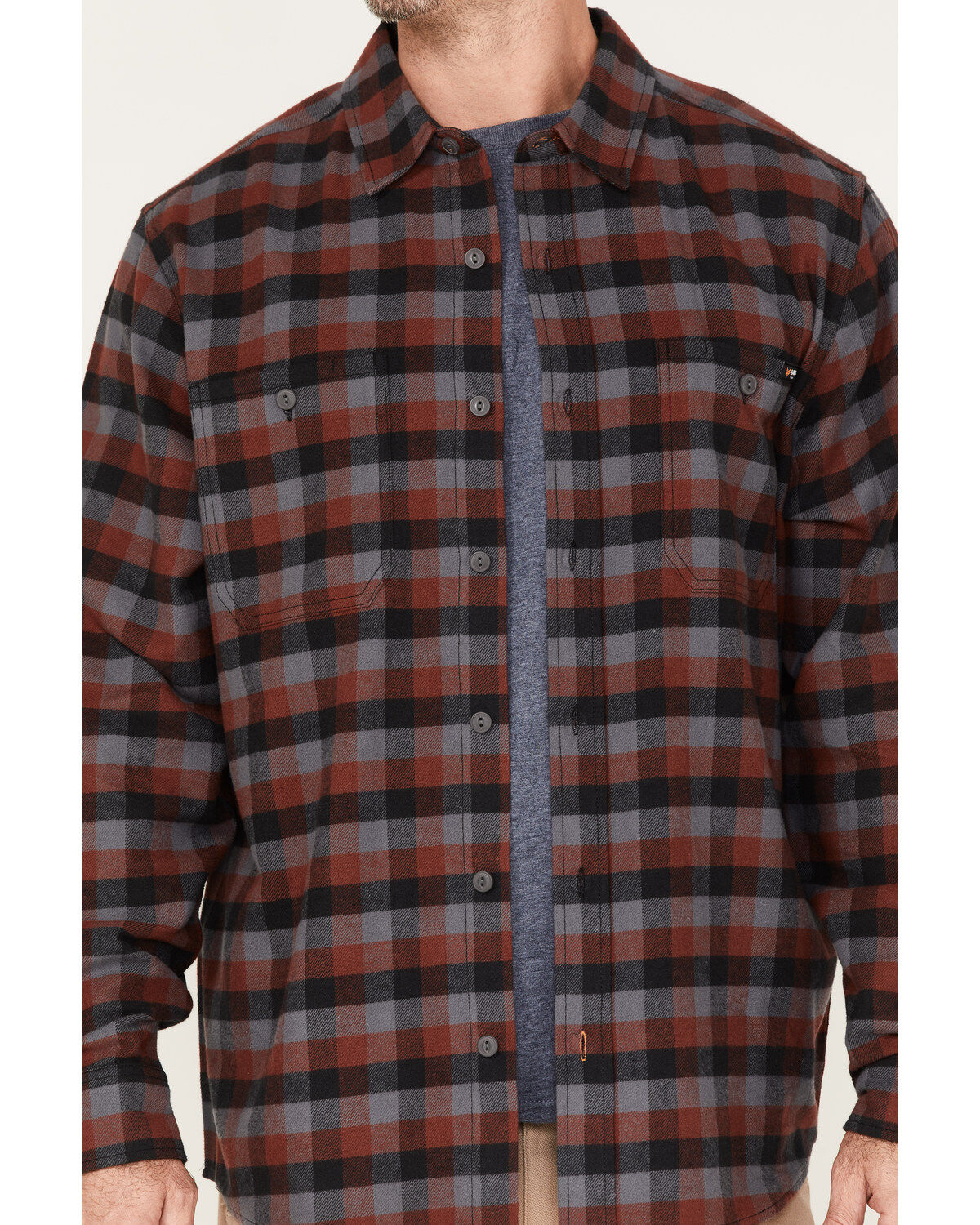 Hawx Men's Checker Long Sleeve Button-Down Flannel Shirt