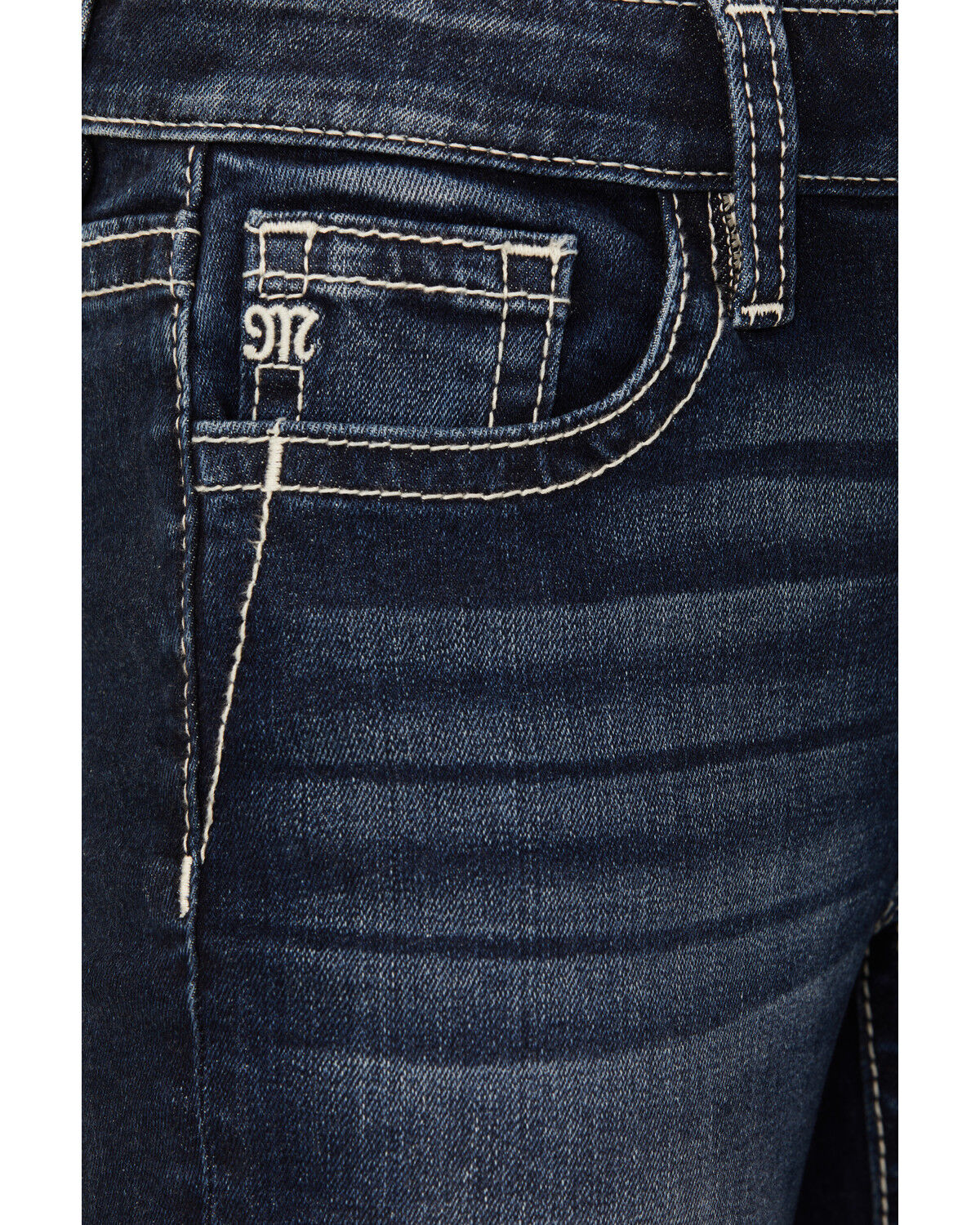 Miss Me Girls' Medium Wash Wing Pocket Bootcut Stretch Denim Jeans