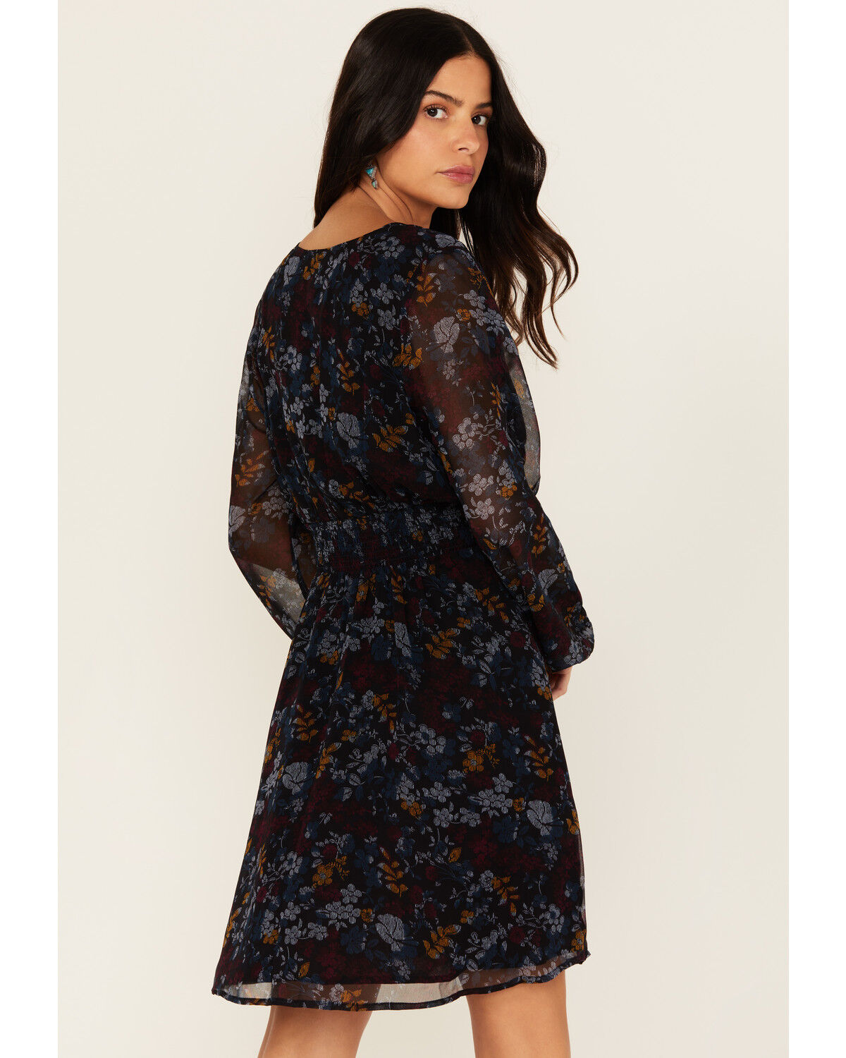 Shyanne Women's Floral Print Long Sleeve Mini Dress