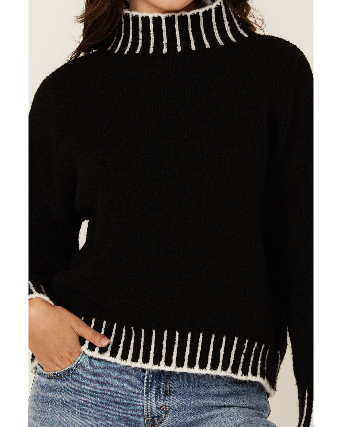 Revel Women's Whip Stitch Turtleneck Sweater