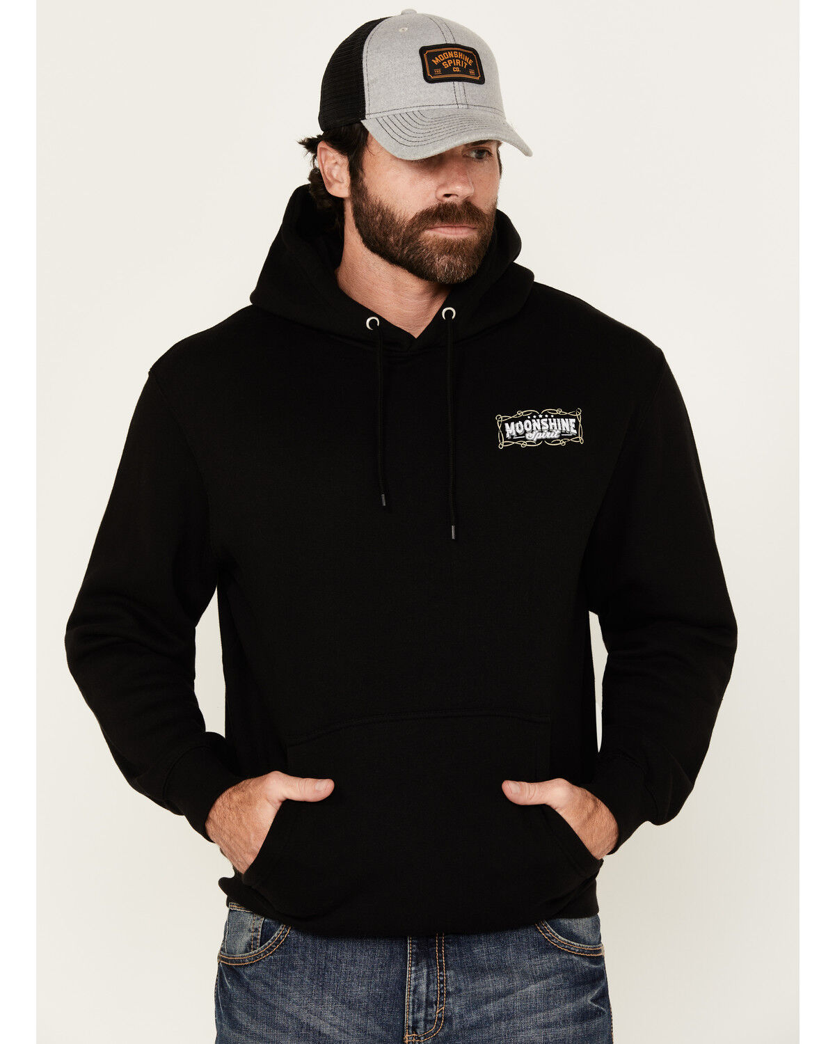 Moonshine Spirit Men's Guitar Logo Graphic Hooded Sweatshirt