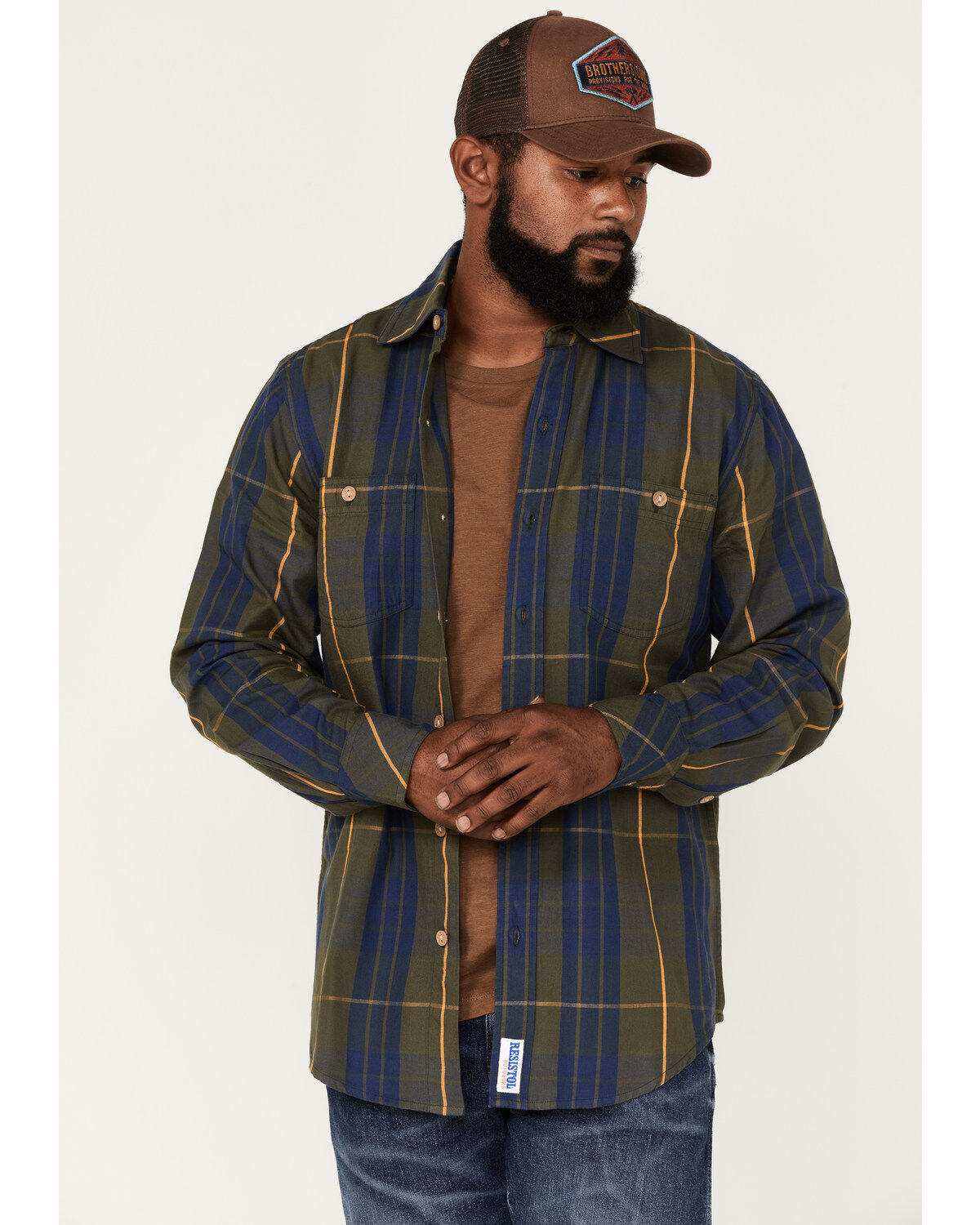 Resistol Men's Longmont Large Plaid Button Down Western Shirt
