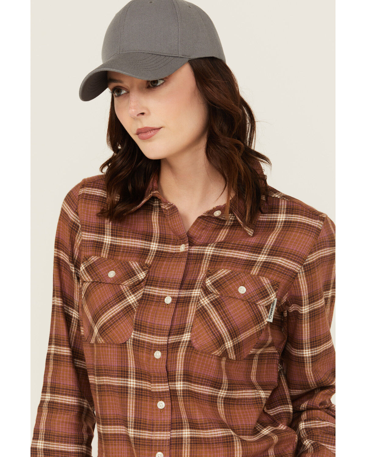 Wolverine Women's Autumn II Plaid Print Long Sleeve Button-Down Flannel Shirt