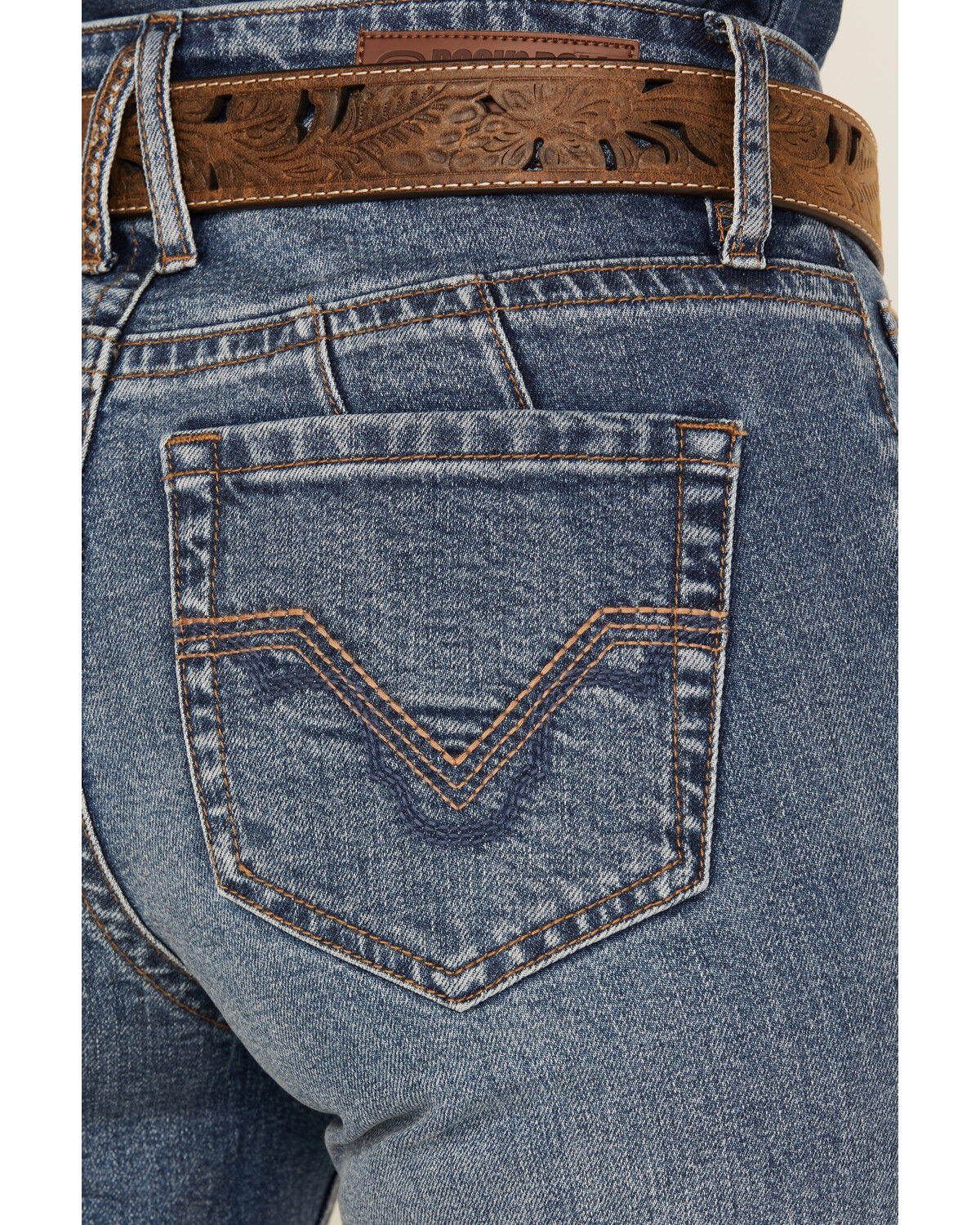 Rock & Roll Denim Women's Medium Wash High Rise Trouser Stretch Denim Jeans