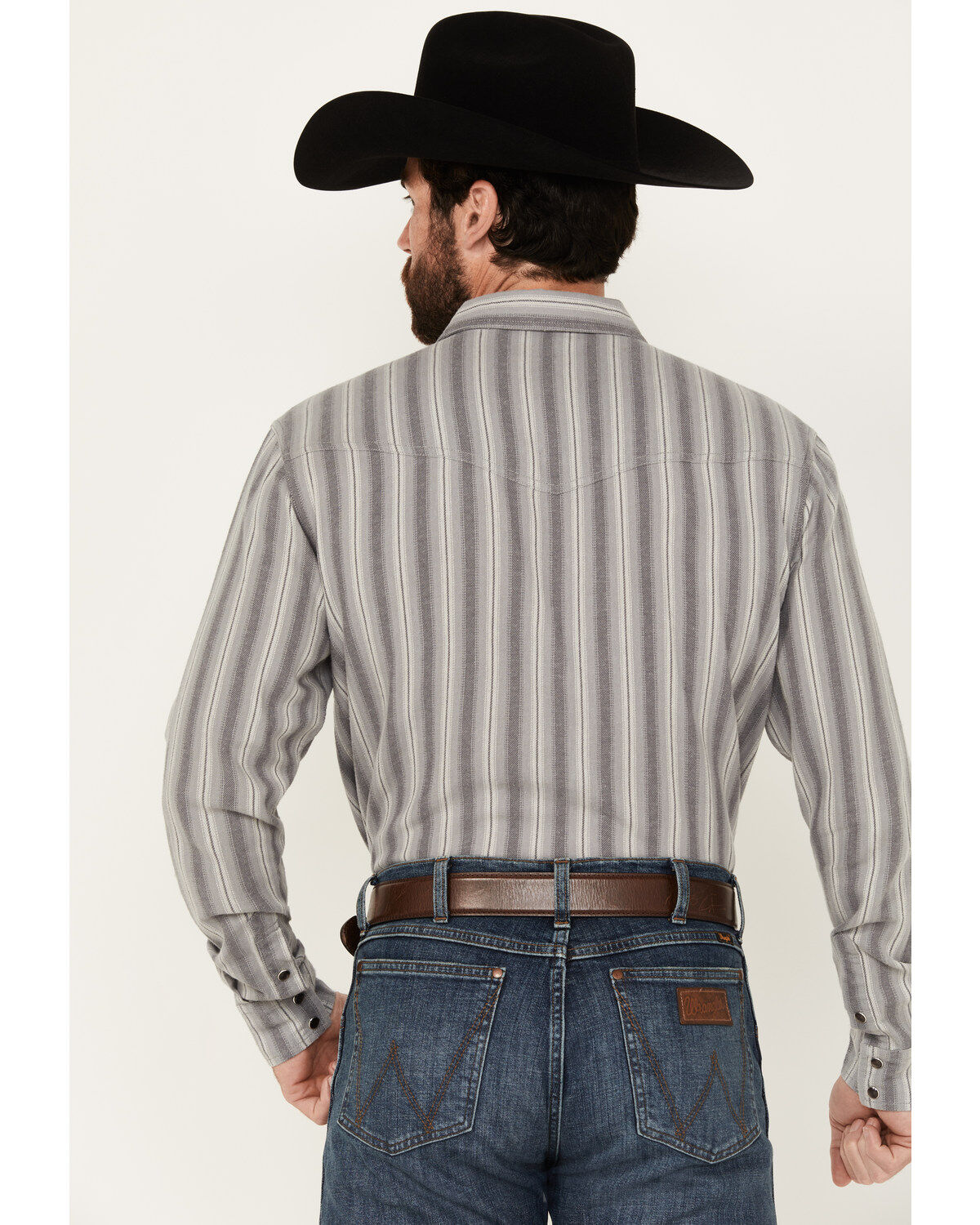 Blue Ranchwear Men's Freestone Striped Print Long Sleeve Snap Western Shirt