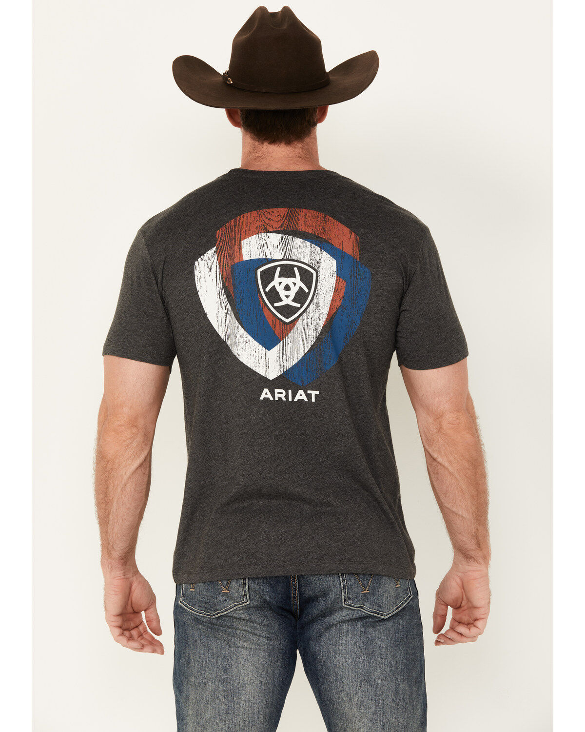 Ariat Men's Wooden Badges Logo Short Sleeve Graphic T-Shirt