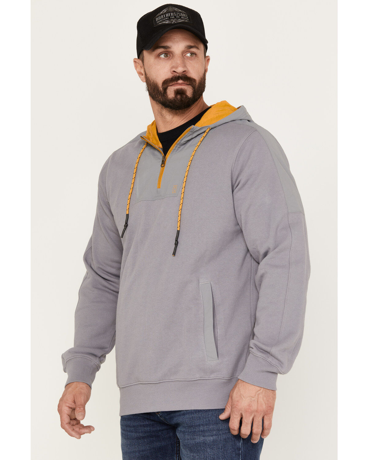 Brothers and Sons Men's French Terry Anorak 1/4 Zip Hooded Pullover