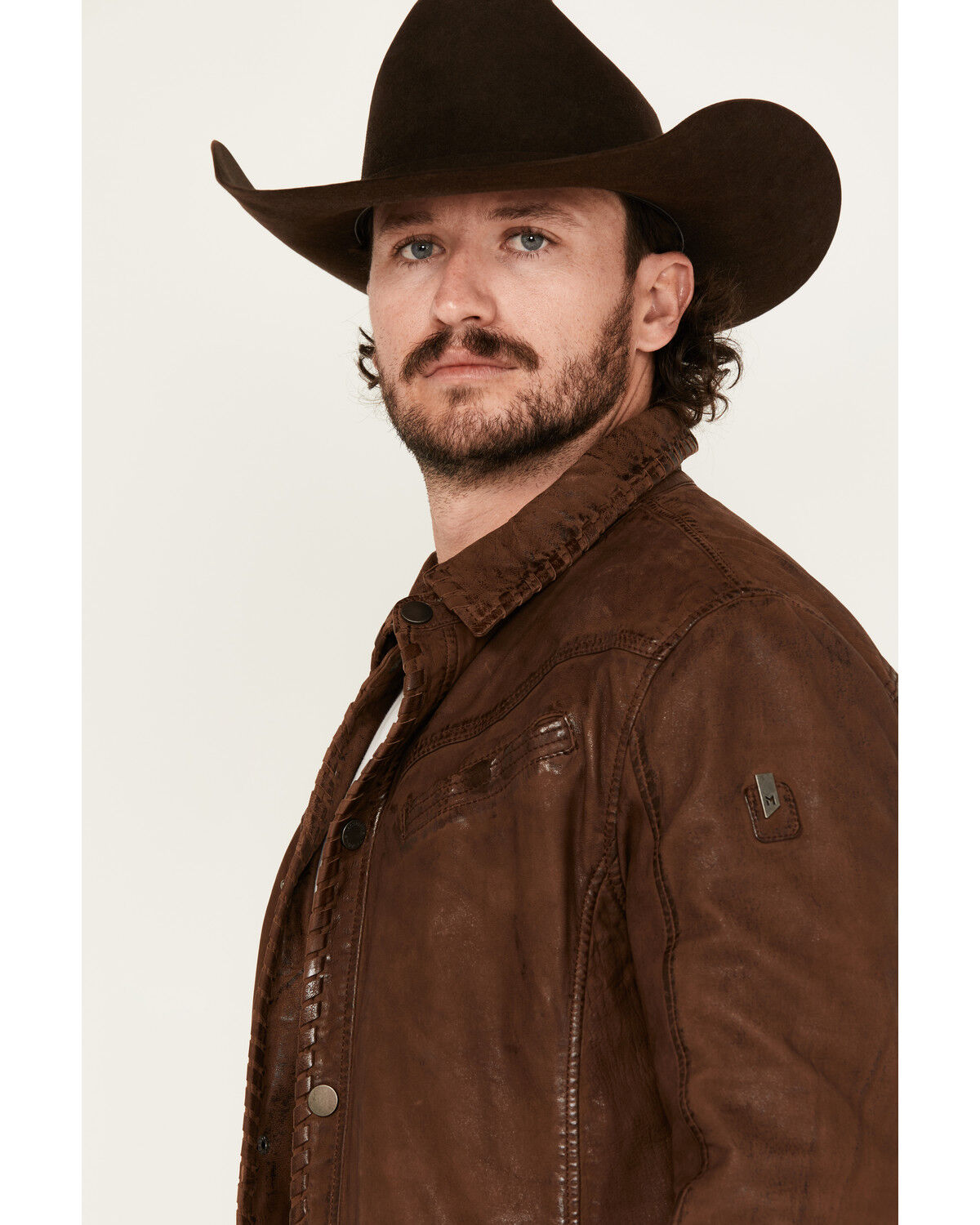 Mauritius Leather Men's Woodly Whipstitch Leather Jacket