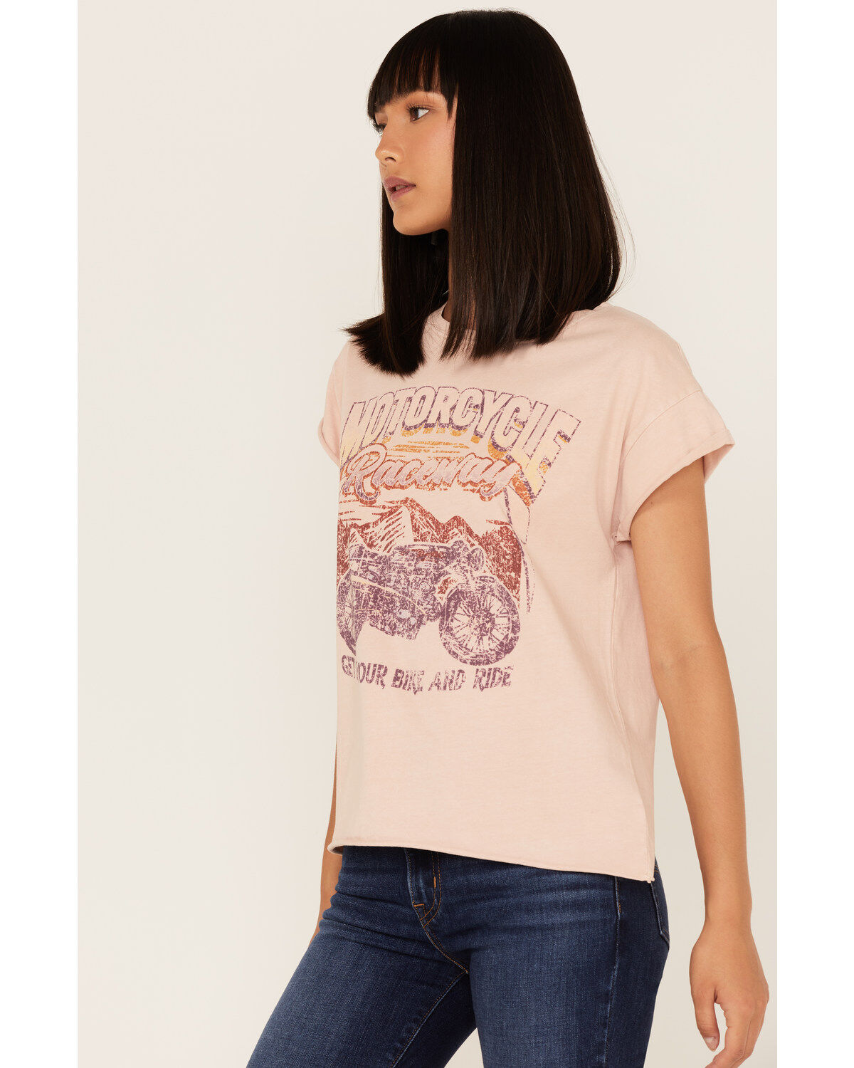 Cleo + Wolf Women's Motorcycle Raceway Vintage Graphic Tee