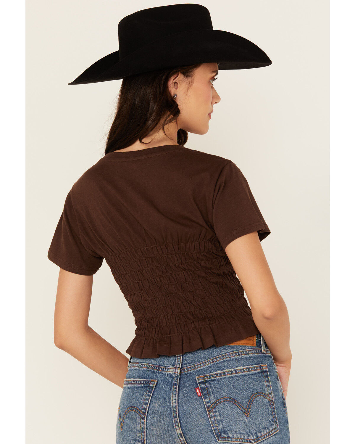 Cleo + Wolf Women's Shirred Short Sleeve Shirt