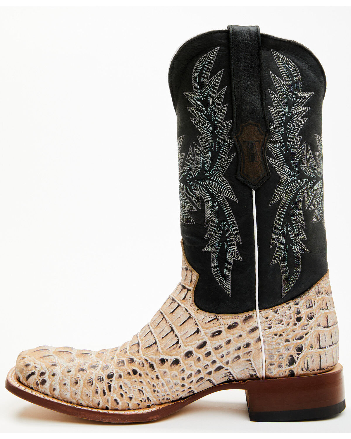Tanner Mark Men's Caiman Print Western Boots - Broad Square Toe