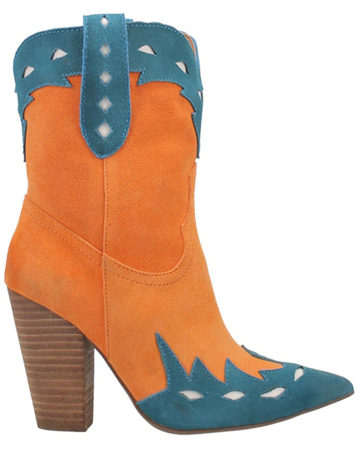 Dingo Women's Spicy Underlay Suede Leather Western Booties - Snip Toe