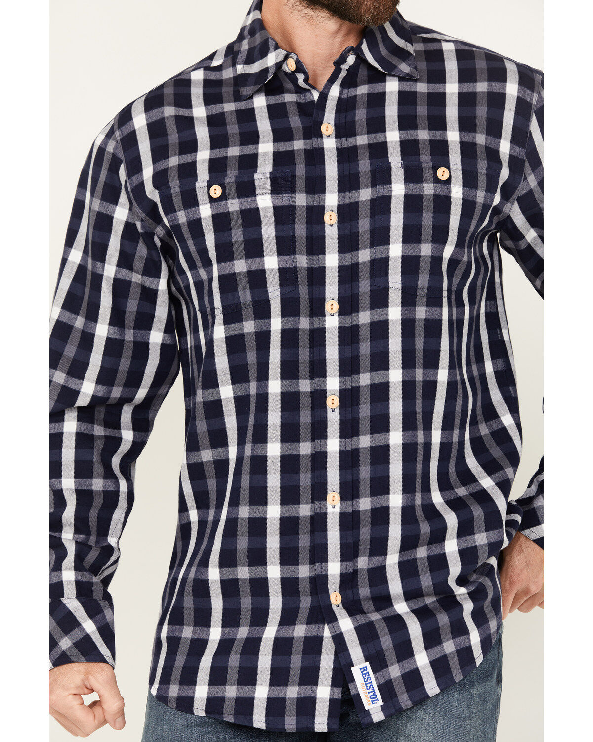 Resistol Men's Glacier Plaid Long Sleeve Button Down Shirt