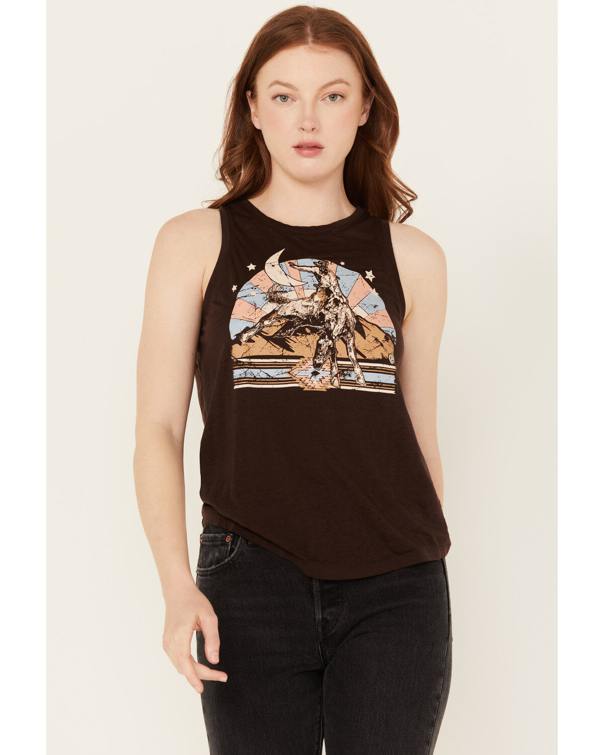 Rock & Roll Denim Women's Bronco Graphic Sleeveless Tank