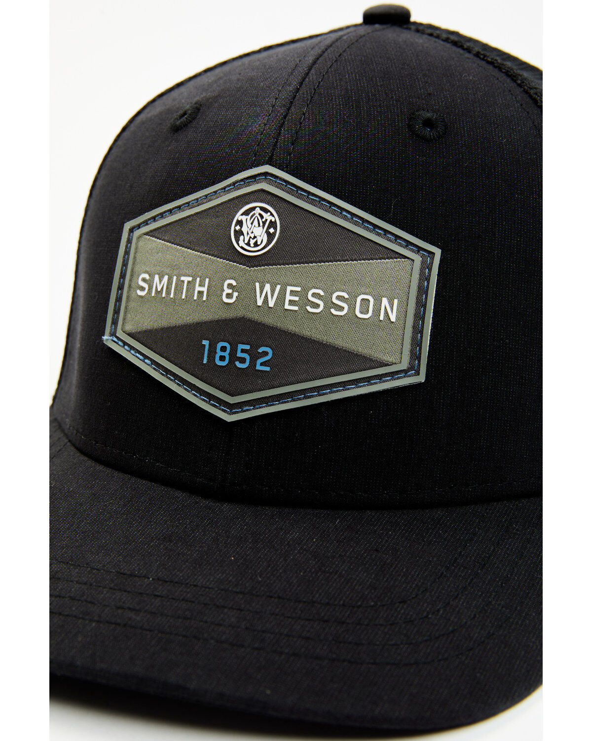 Smith & Wesson Men's Black Rubber Patch Baseball Cap