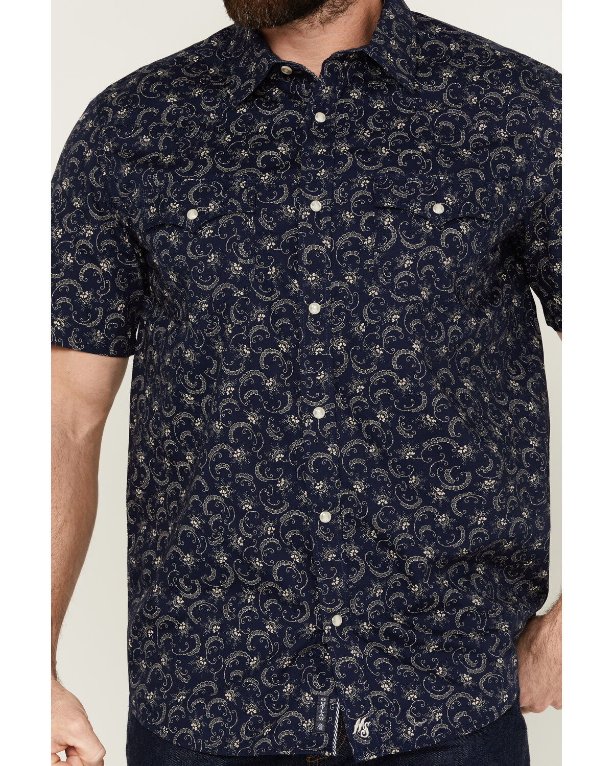 Moonshine Spirit Men's On Tour Floral Paisley Print Short Sleeve Snap Western Shirt