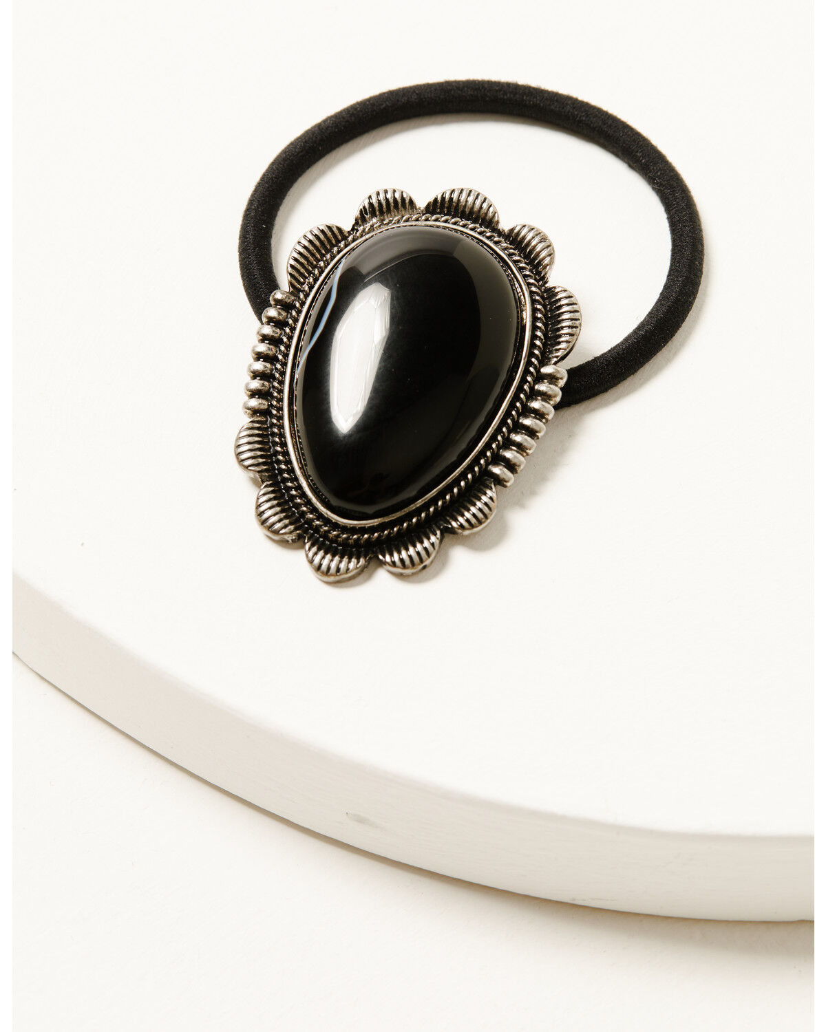 Shyanne Women's Onyx Stone Concho Ponytail Holder