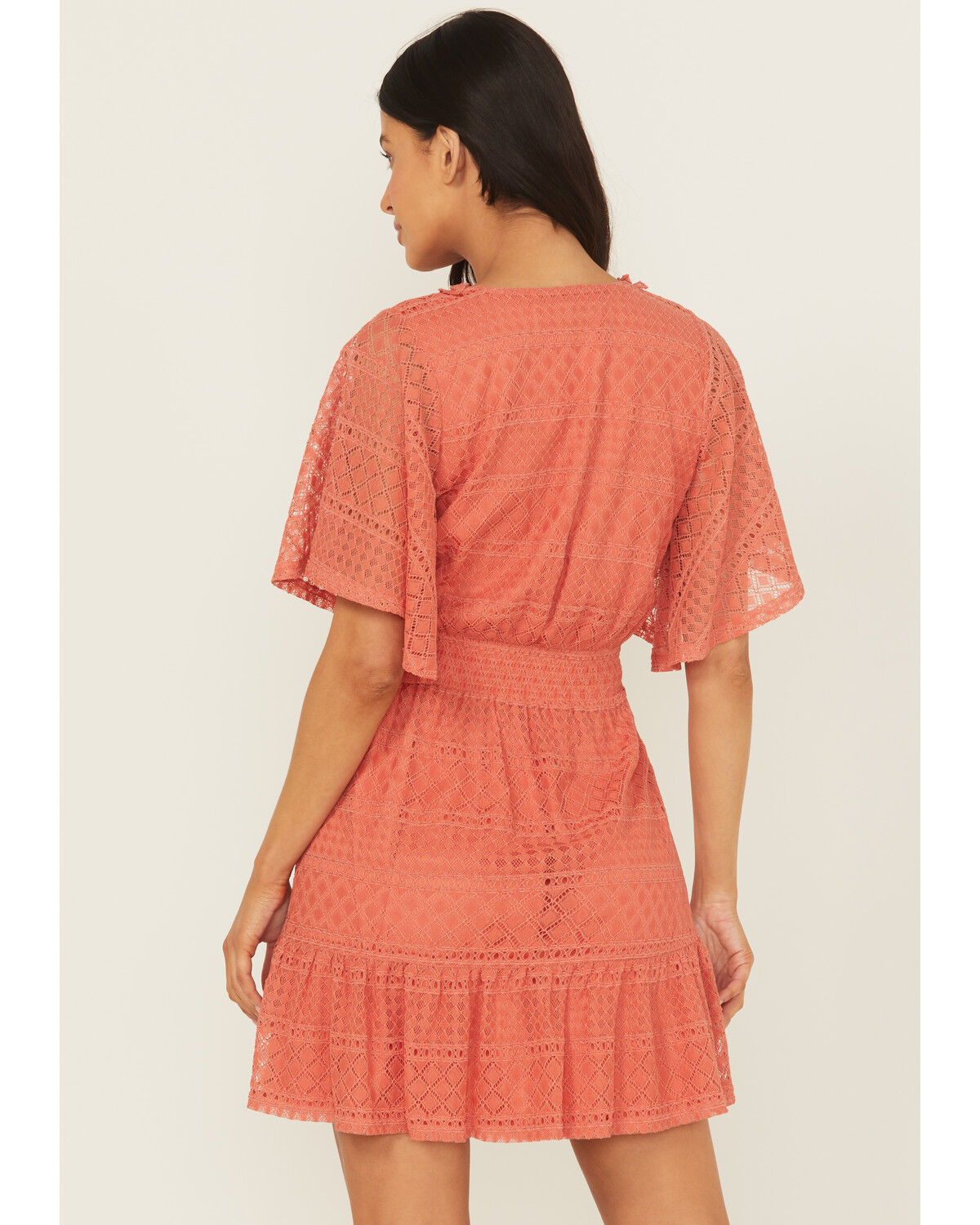 Shyanne Women's Faux Wrap Lace Mini Dress