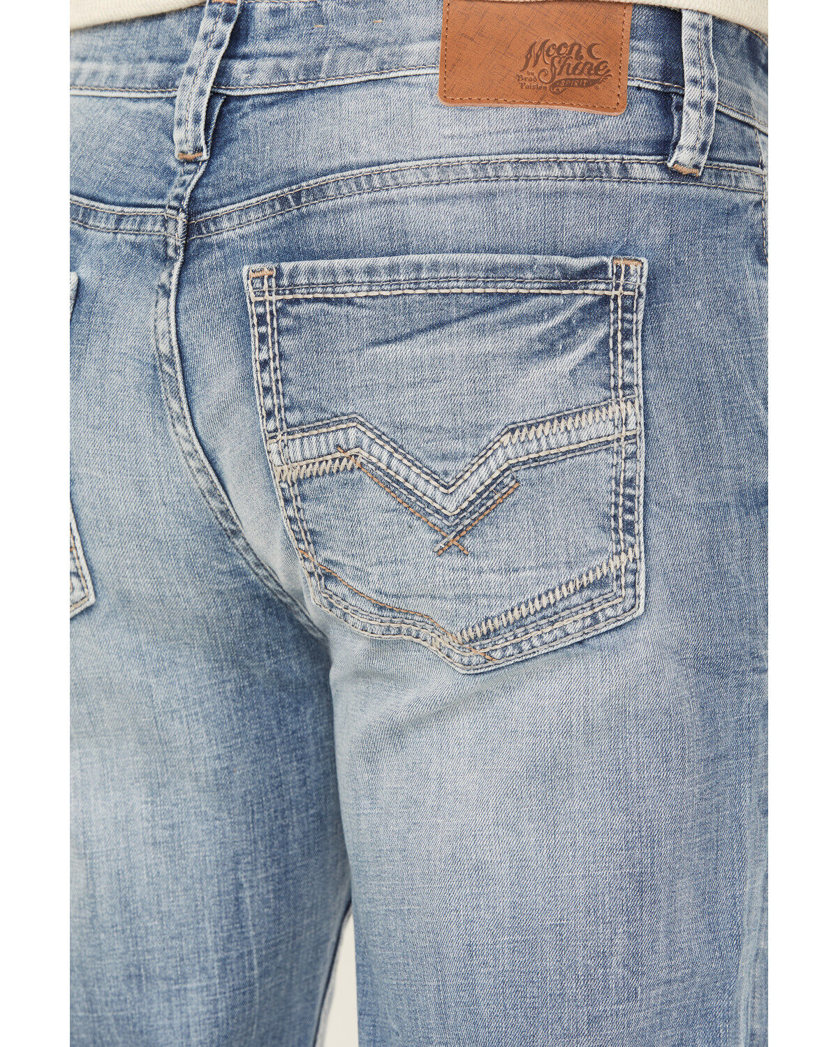 Moonshine Spirit Men's Fire Water Medium Wash Slim Straight Stretch Denim Jeans