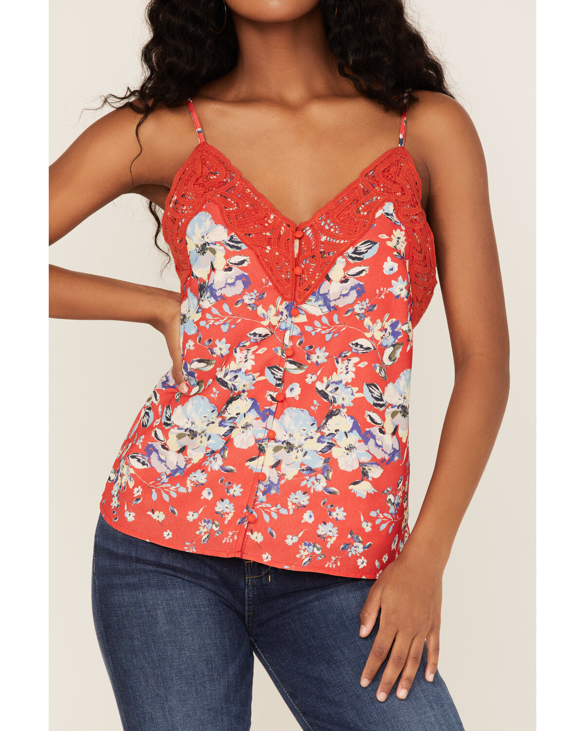 Miss Me Women's Floral Lace Cami