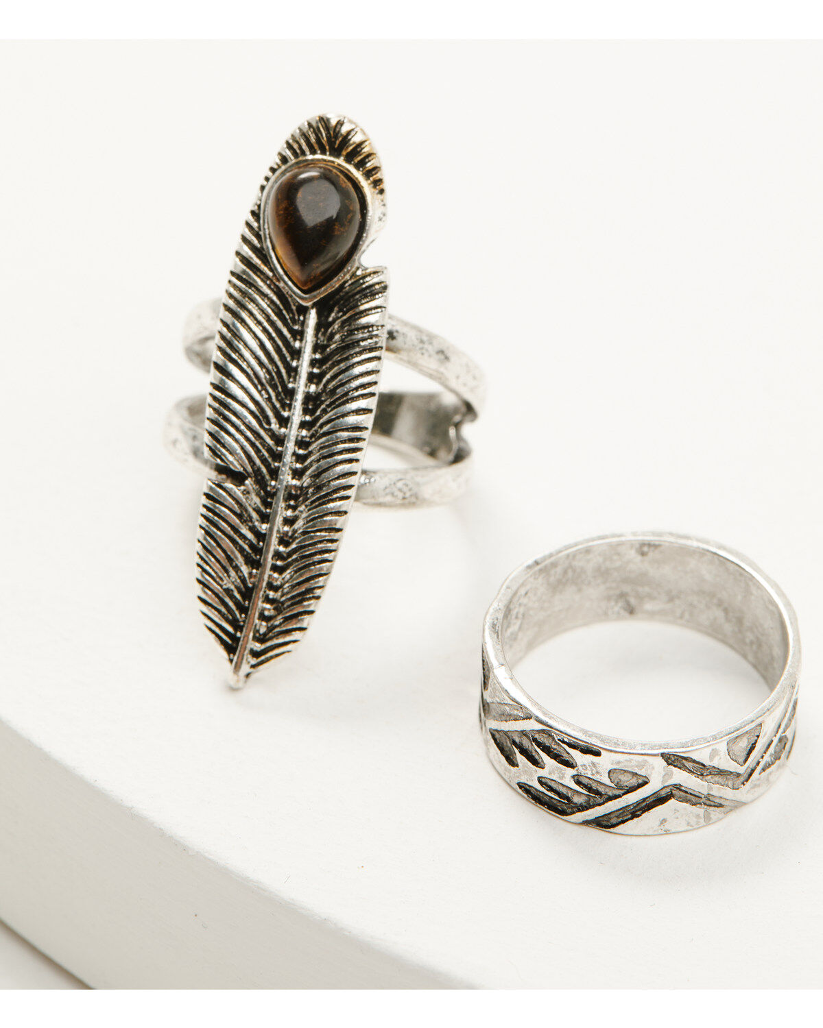 Shyanne Women's Juniper Sky Feather Ring Set - 5 Piece