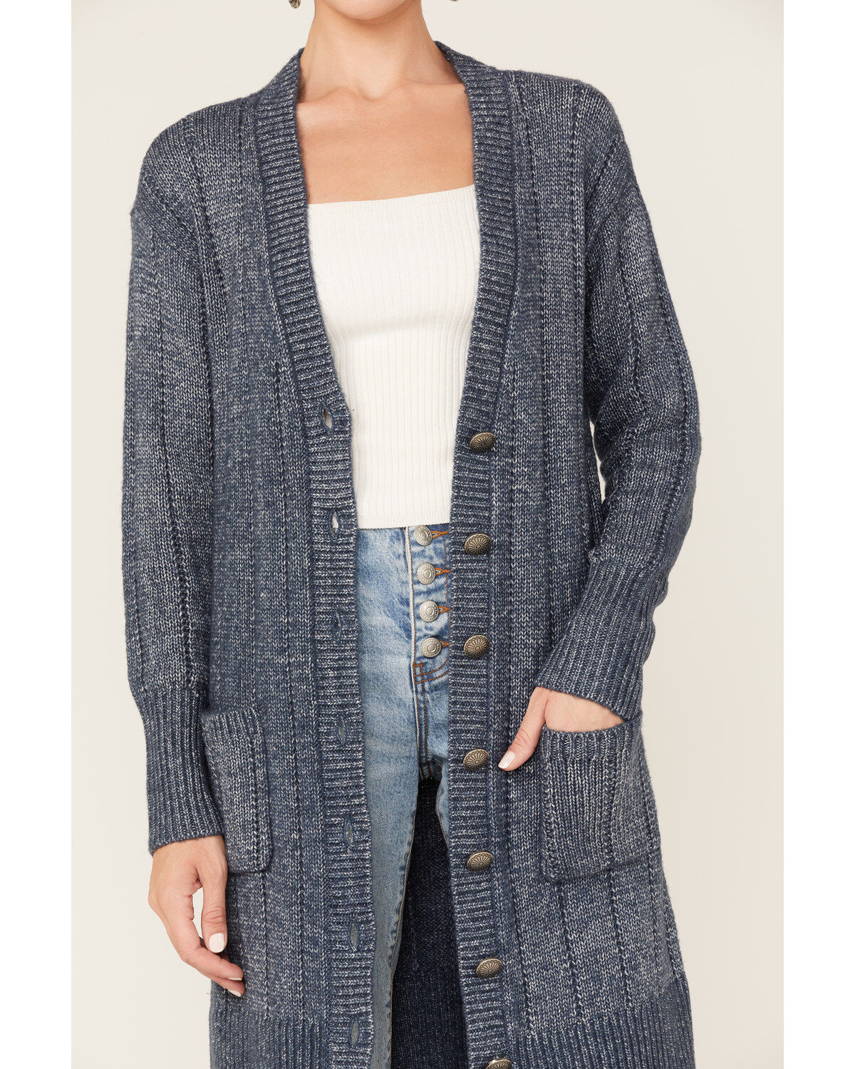 Cleo + Wolf Women's Marled Cardigan Sweater