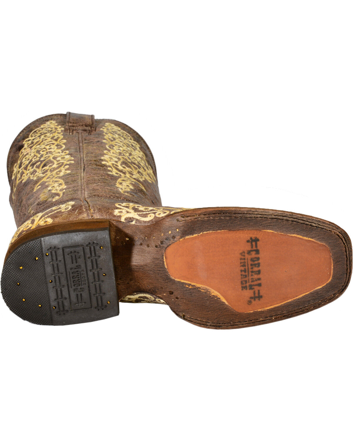 Corral Women's Brown Crater Embroidered Western Boots - Square Toe