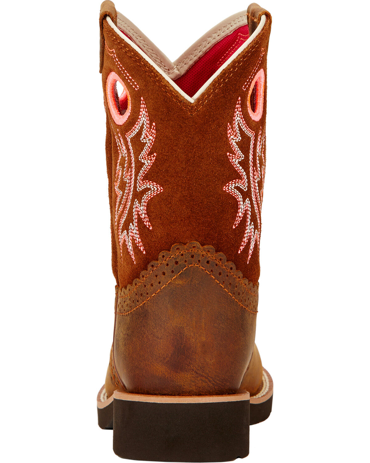 Ariat Girls' Fatbaby Powder Brown Western Boots - Round Toe