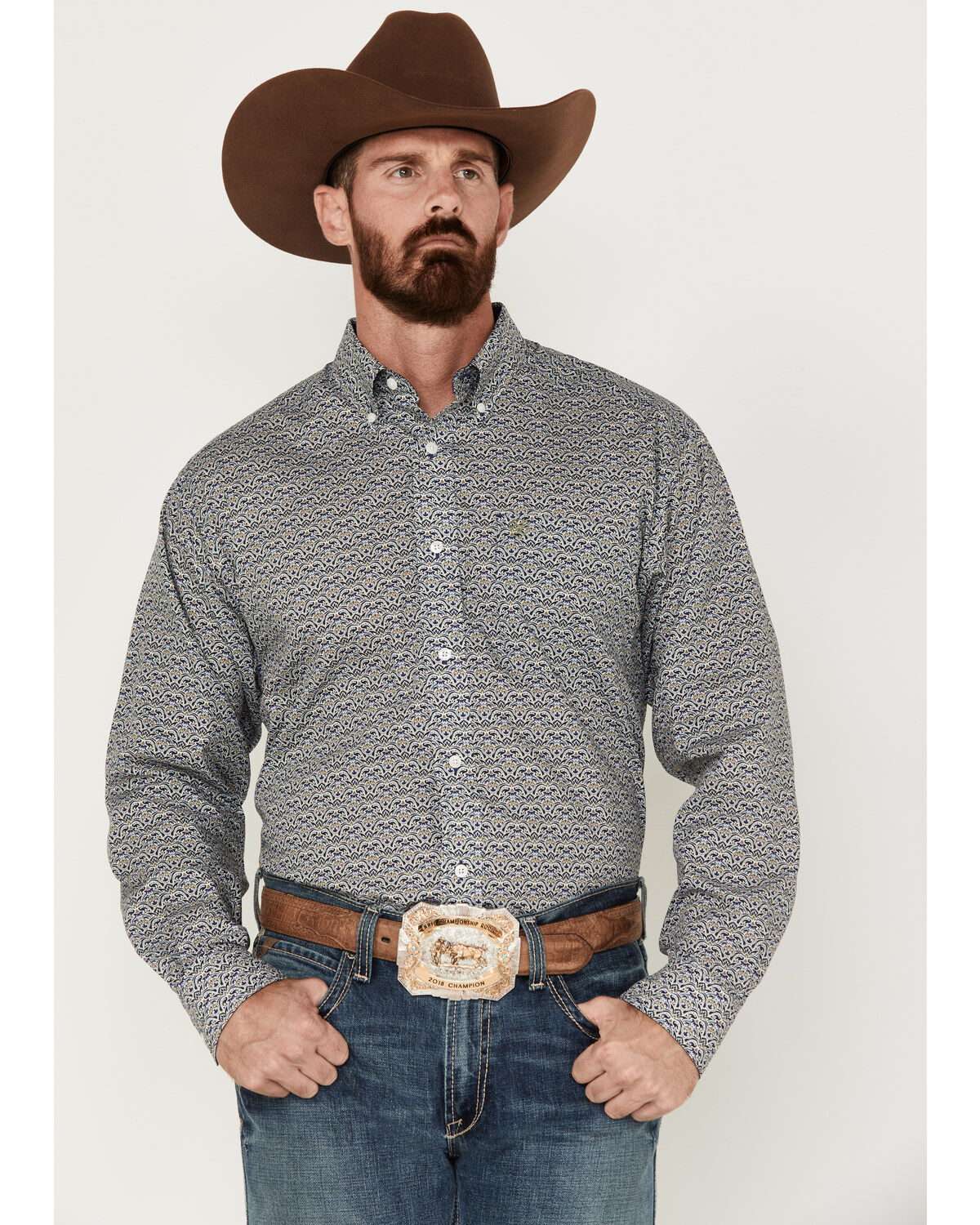 Ariat Men's Iver Floral Print Wrinkle Free Long Sleeve Button Down Shirt