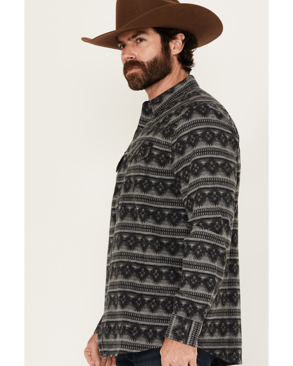 Moonshine Spirit Men's Smoke Signal Southwestern Striped Long Sleeve Snap Western Shirt