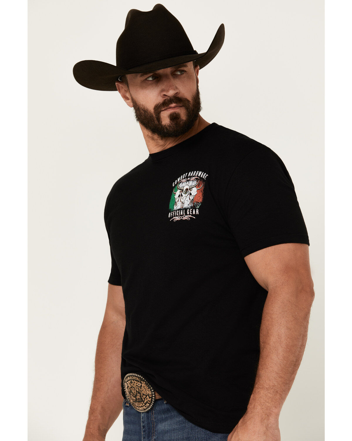 Cowboy Hardware Men's Triple Skull Short Sleeve Graphic T-Shirt