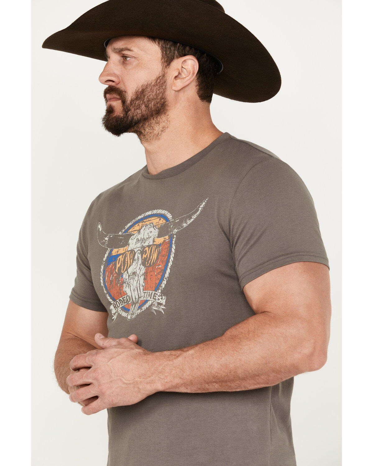 Rock & Roll Denim Men's Pow Pow Rodeo Short Sleeve Graphic T-Shirt