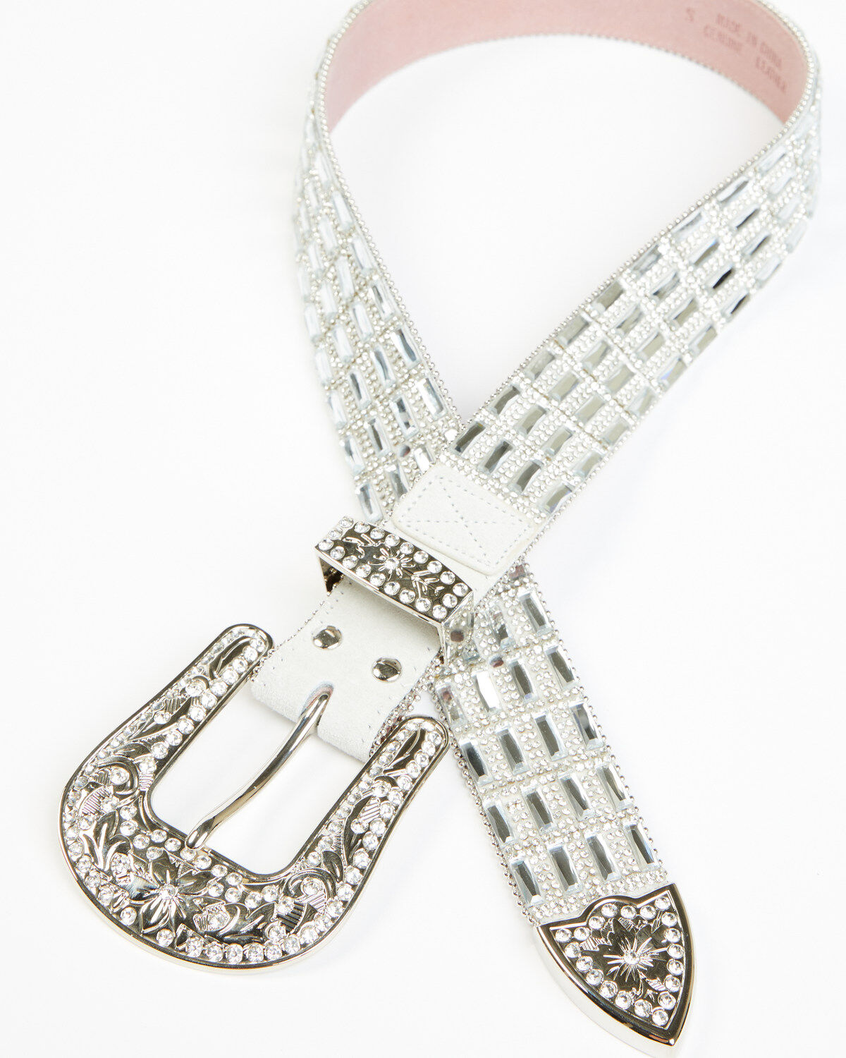 Wonderwest Women's Silver Glass Rhinestone Belt