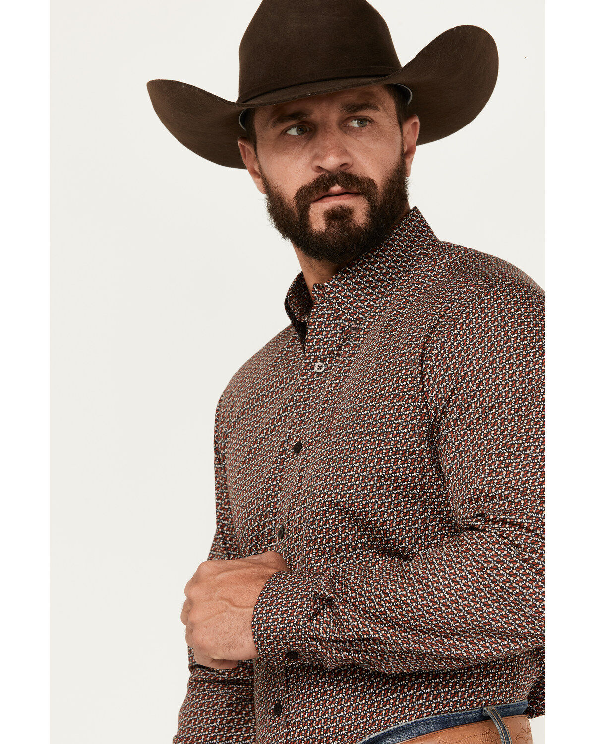Cinch Men's Printed Long Sleeve Button-Down Shirt