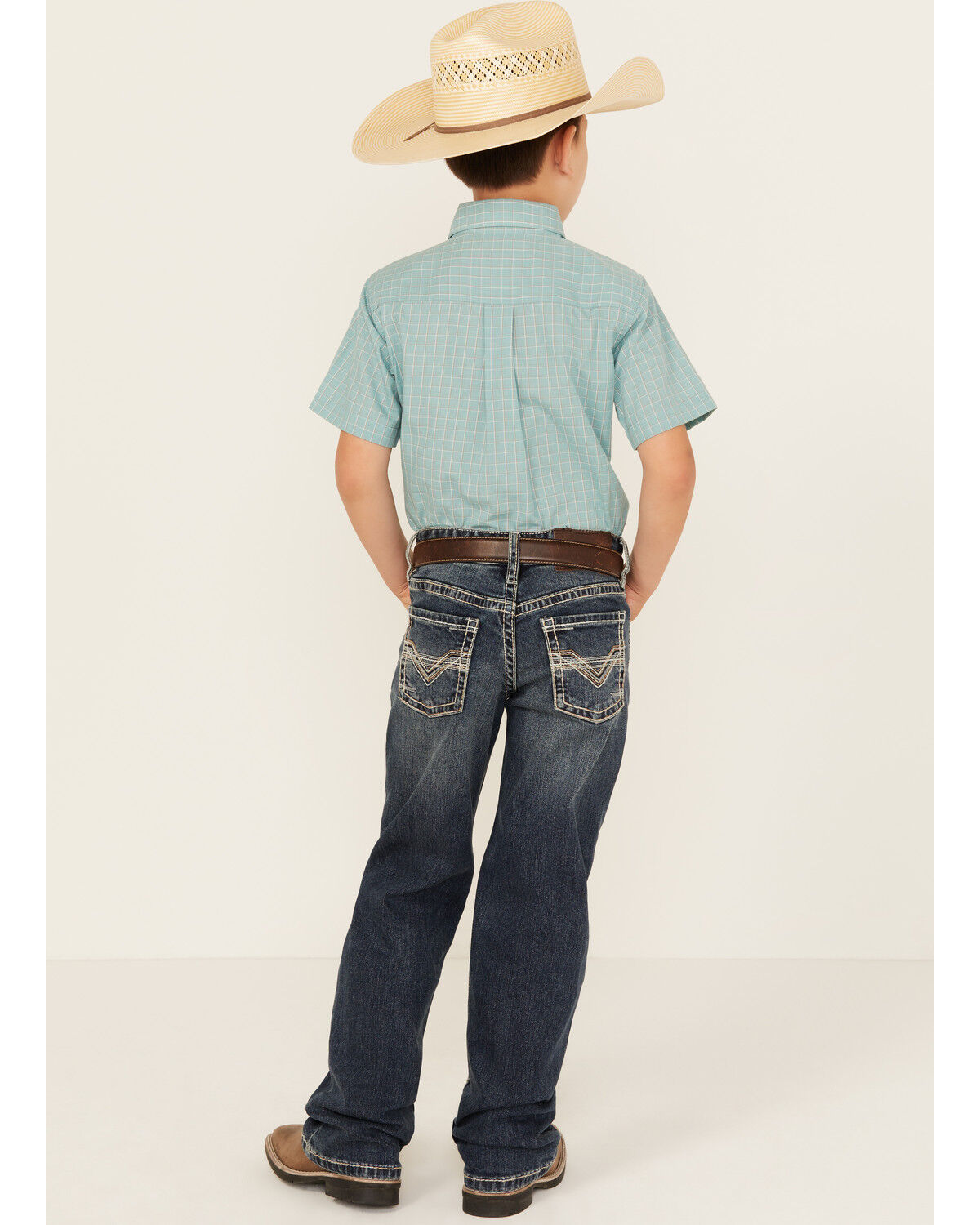 Rock & Roll Denim Boys' Medium Wash Two-Toned Stitch Bootcut Denim Jeans