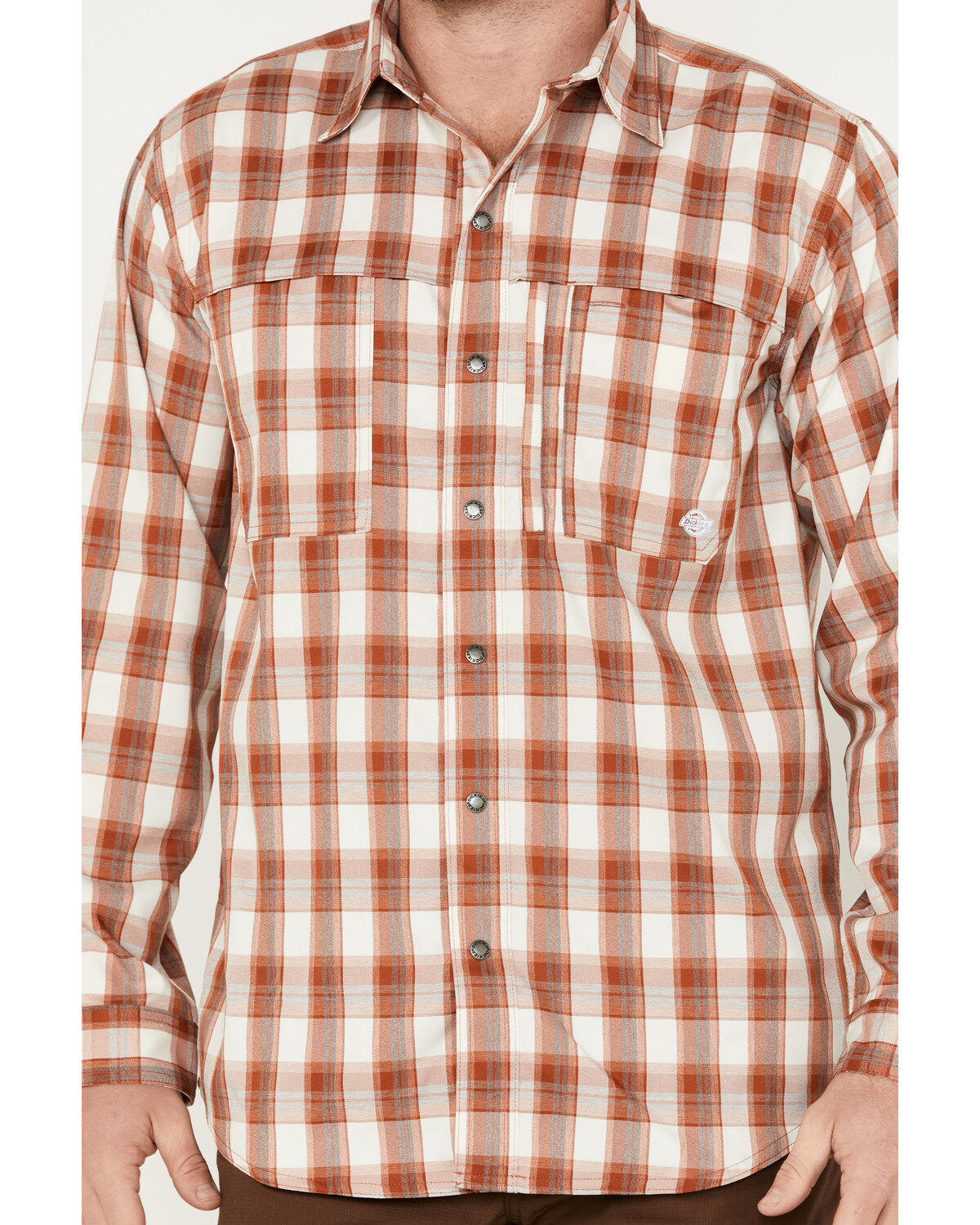 Dickies Men's Temp IQ Plaid Long Sleeve Western Snap Work Shirt