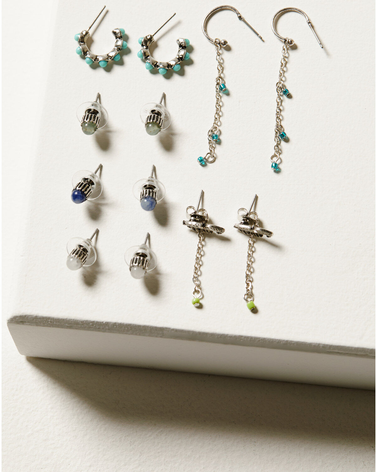 Shyanne Women's 6-Piece Turquoise Mini Hoops & Studs Earrings Set